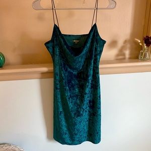 NWOT Emerald Velvet Slip Dress